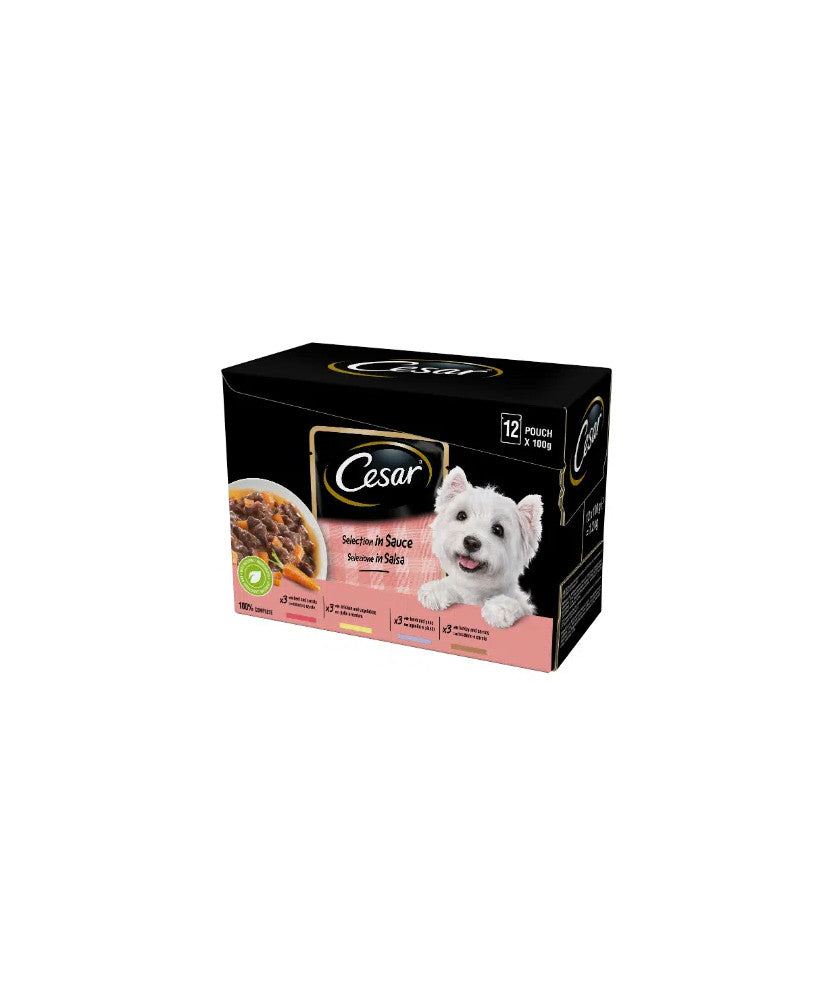 Cesar Selezione in Salsa 12X100g - Cibo Umido per Cani Cesar Selezione in Salsa 12X100g - Cibo Umido per Cani